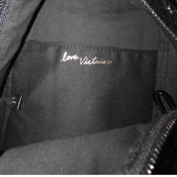Victoria Secret Black Embossed Python Print Mini Backpack - Picture 4 of 9
